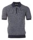 Gran Sasso Fine-Stripe Linen Cotton Blend Poloshirt Dark Evening Blue