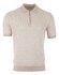 Gran Sasso Fine-Stripe Linen Cotton Blend Poloshirt Light Sand