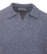 Gran Sasso Fine Structure Linen Cotton Blend Polo Dusty Blue