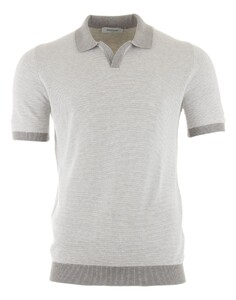 Gran Sasso Fine-Structure Wool-Cashmere Poloshirt Light Grey
