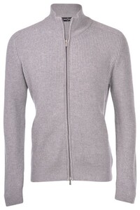 Gran Sasso Fisherman's Rib Full Zip Vest Licht Grijs