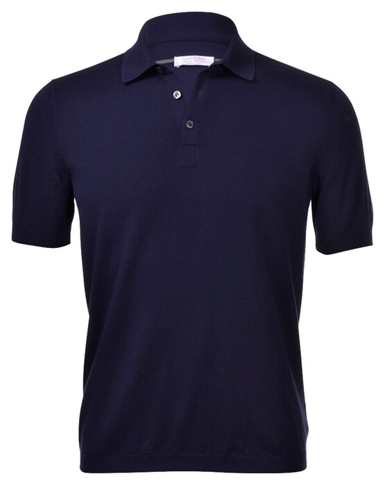 Gran Sasso Fresh Cotton Knit Polo Blue Navy