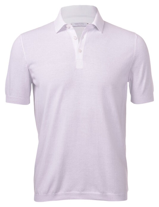 Gran Sasso Fresh Cotton Knit Polo Poloshirt White | Jan Rozing