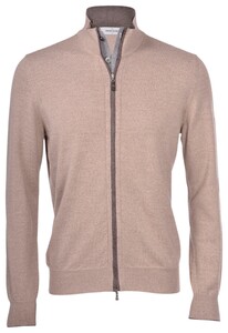 Gran Sasso Full Zip Button Merino Wool Extrafine Cardigan Beige