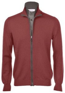 Gran Sasso Full Zip Button Merino Wool Extrafine Cardigan Red
