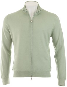 Gran Sasso Full Zip Extrafine Merino Cardigan Mint