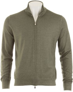 Gran Sasso Full Zip Extrafine Merino Vest Groen
