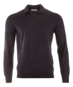 Gran Sasso Lana Vergine Athleisure Poloshirt Dark Evening Blue