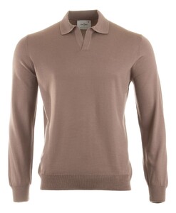 Gran Sasso Lana Vergine Athleisure Poloshirt Taupe Brown