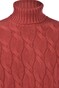 Gran Sasso Large Cable Knit Rollneck Luxury Wool Cashmere Viscose Blend Trui Rood