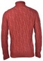 Gran Sasso Large Cable Knit Rollneck Luxury Wool Cashmere Viscose Blend Trui Rood