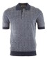 Gran Sasso Linen Cotton Melange Stripe Polo Donker Blauw