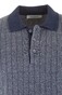 Gran Sasso Linen Cotton Melange Stripe Polo Donker Blauw