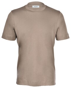 Gran Sasso Luxury Cotton Interlock Uni Color Crew Neck T-Shirt Brown
