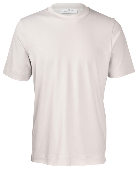 Gran Sasso Luxury Cotton Interlock Uni Color Crew Neck T-Shirt Krijt