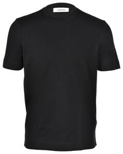 Gran Sasso Luxury Cotton Interlock Uni Color Crew Neck T-Shirt Zwart
