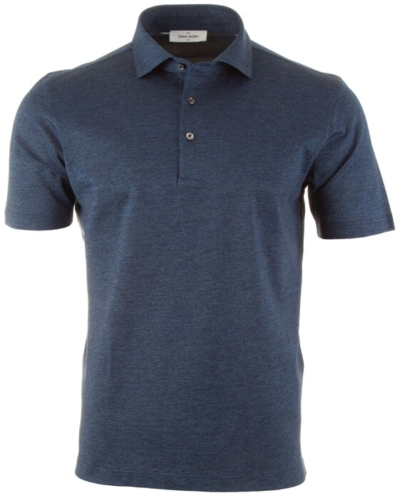 Gran Sasso Luxury Piqué Polo Denim Blue