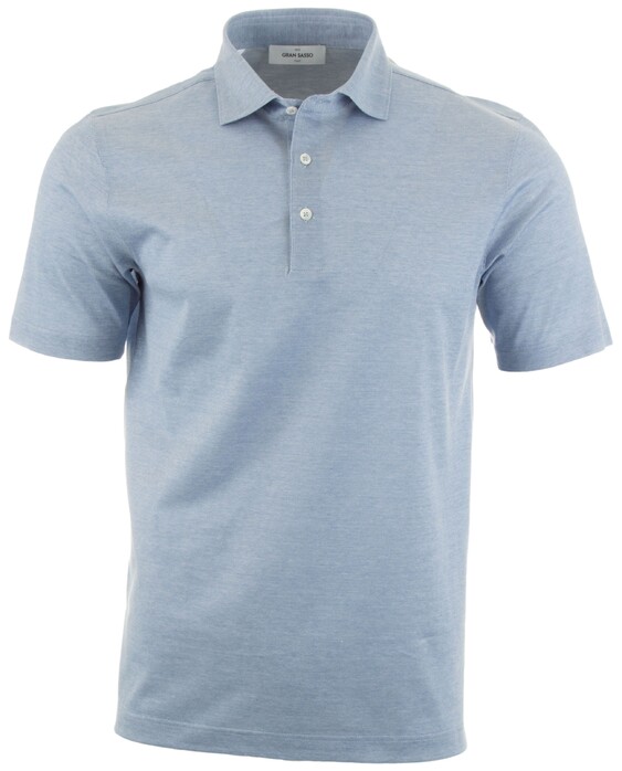 Gran Sasso Luxury Piqué Polo Licht Blauw