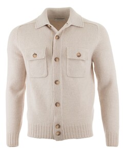 Gran Sasso Luxury Wool Shirt Jacket Cardigan Light Beige