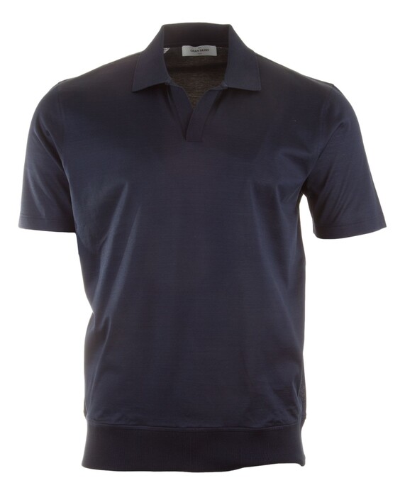 Gran Sasso Mercericed Jersey Polo Navy