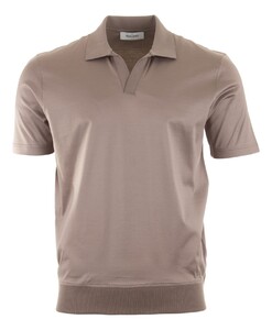 Gran Sasso Mercericed Jersey Poloshirt Brown-Grey