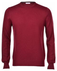 Gran Sasso Merino Extrafine Ronde Hals Fashion Trui Burgundy Red