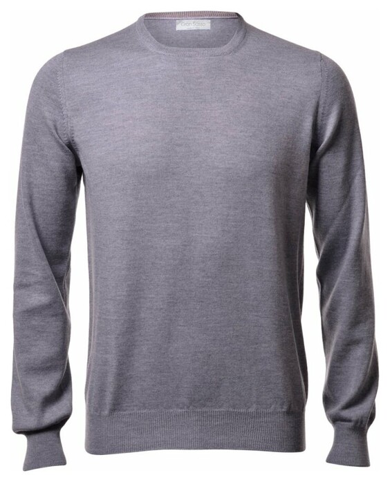 Gran Sasso Merino Extrafine Ronde Hals Fashion Trui Grijs