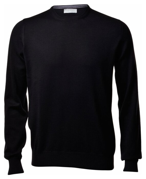 Gran Sasso Merino Extrafine Ronde Hals Fashion Trui Zwart