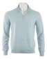Gran Sasso Merino Extrafine Zipper Trui Pastel Blauw