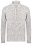 Gran Sasso Mouliné Zip Mock Neck 5-Ply Super Geelong Wool Trui Wit-Grijs