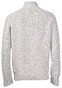 Gran Sasso Mouliné Zip Mock Neck 5-Ply Super Geelong Wool Trui Wit-Grijs