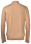 Gran Sasso Polo Collar Pullover Solid Color Virgin Wool Silk Trui Licht Bruin