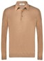 Gran Sasso Polo Collar Pullover Solid Color Virgin Wool Silk Trui Licht Bruin