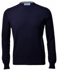 Gran Sasso Pure Cashmere Crew Neck Trui Blue Navy