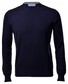 Gran Sasso Pure Cashmere Crew Neck Trui Blue Navy