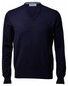 Gran Sasso Pure Cashmere V-Neck Trui Blue Navy