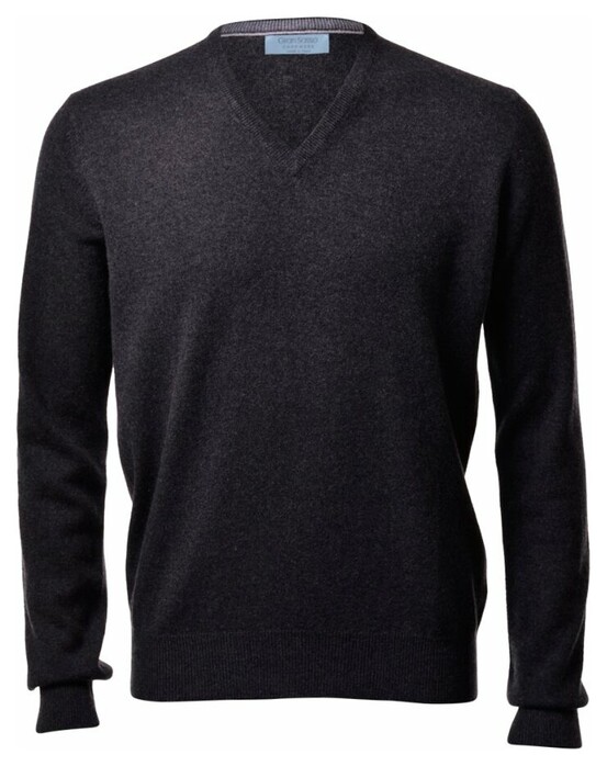 Gran Sasso Pure Cashmere V-Neck Trui Charcoal