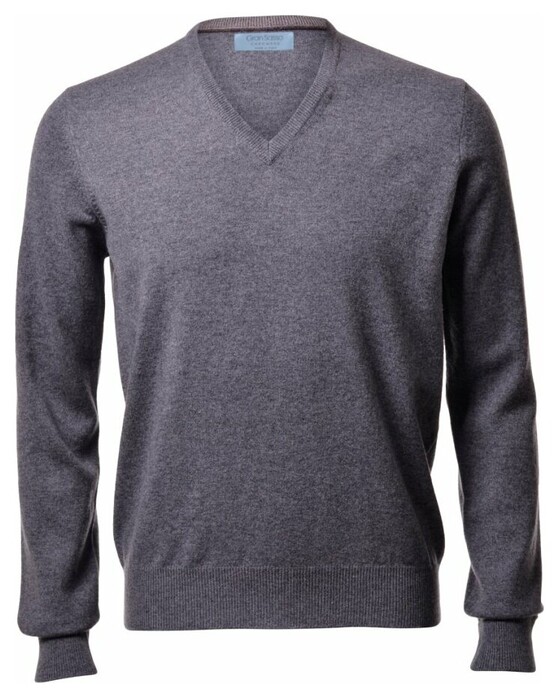 Gran Sasso Pure Cashmere V-Neck Trui Grijs