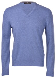 Gran Sasso Pure Cashmere V-Neck Trui Licht Blauw