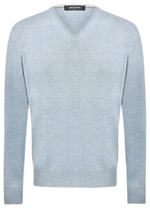 Gran Sasso Pure Cashmere V-Neck Trui Licht Blauw Melange