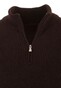 Gran Sasso Rain Wool Zip Collar Trui Donker Bruin
