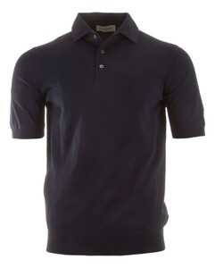 Gran Sasso Short Sleeve Pullover Poloshirt Dark Evening Blue