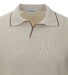 Gran Sasso Skipper Knit Rice Stitch Fine Piping Detail Poloshirt Cream