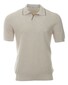 Gran Sasso Skipper Knit Rice Stitch Fine Piping Detail Poloshirt Cream