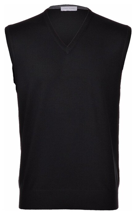 Gran Sasso Slip Over Extrafine Merino V-Hals Slip-Over Zwart