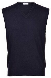 Gran Sasso Slip Over Extrafine Merino V-Hals Spencer Blue Navy