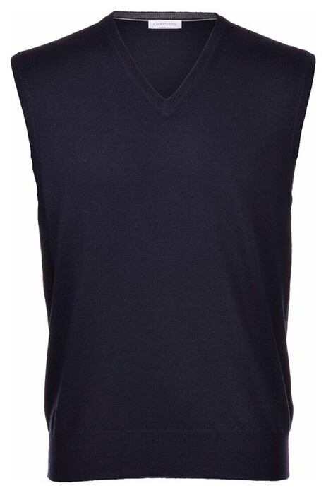 Gran Sasso Slip Over Extrafine Merino V-Hals Spencer Blue Navy