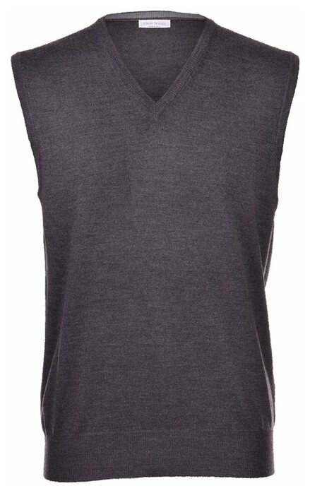 Gran Sasso Slip Over Extrafine Merino V-Hals Spencer Charcoal