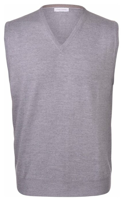Gran Sasso Slip Over Extrafine Merino V-Hals Spencer Grijs
