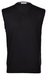 Gran Sasso Slip Over Extrafine Merino V-Hals Spencer Zwart